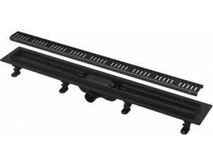 Душевой лоток AlcaPlast Simple APZ10BLACK 550 с решеткой и опорами, черный