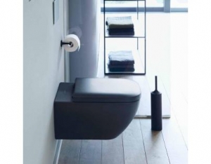 Унитаз Duravit Happy D.2 Plus 22220989001 36.5 x 54 см подвесной, безободковый, с креплением Durafix, покрытие WG, антрацит матовый