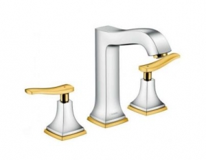 Смеситель Hansgrohe Metropol Classic 31331090 для раковины на 3 отверстия, хром/золото