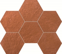 Настенная мозаика Crude hex copper 289 х 221 mm