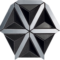 Настенная мозаика Lucid black 20,5x18,6 см