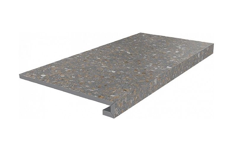 Терраццо коричневый 33×60 ступень фронтальная клееная матовый SG632220RGCF