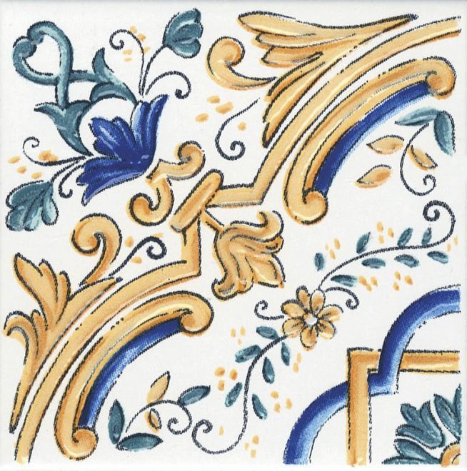 Капри майолика 9,8×9,8 вставка глянцевый STGA4841146H