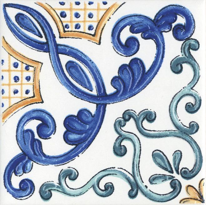 Капри майолика 9,8×9,8 вставка глянцевый STGA4871146H