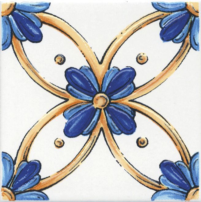 Капри майолика 9,8×9,8 вставка глянцевый STGA4881146H