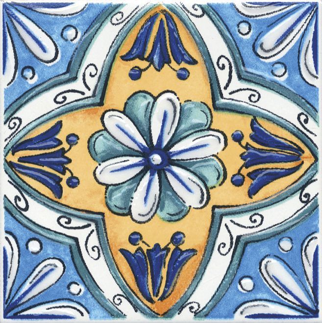 Капри майолика 9,8×9,8 вставка глянцевый STGA4891146H