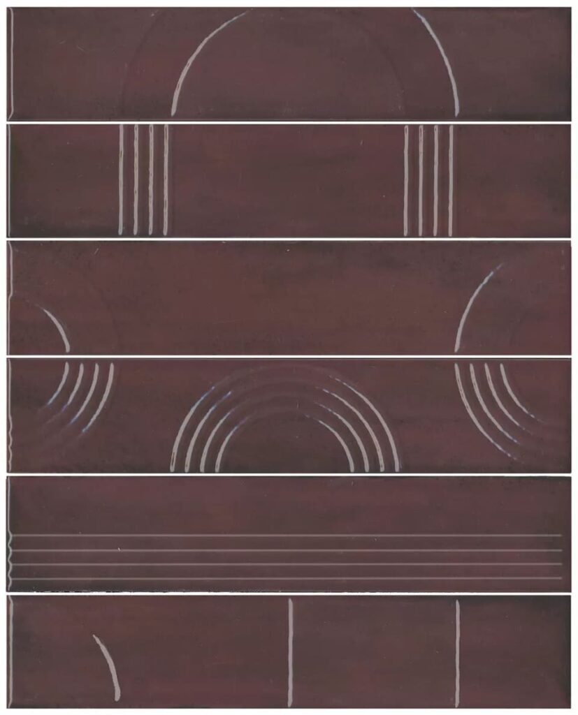 Мажорель бордовый 28,5×36 панно глянцевый (из 6 частей 6х28,5) KMP3STA006RN6X