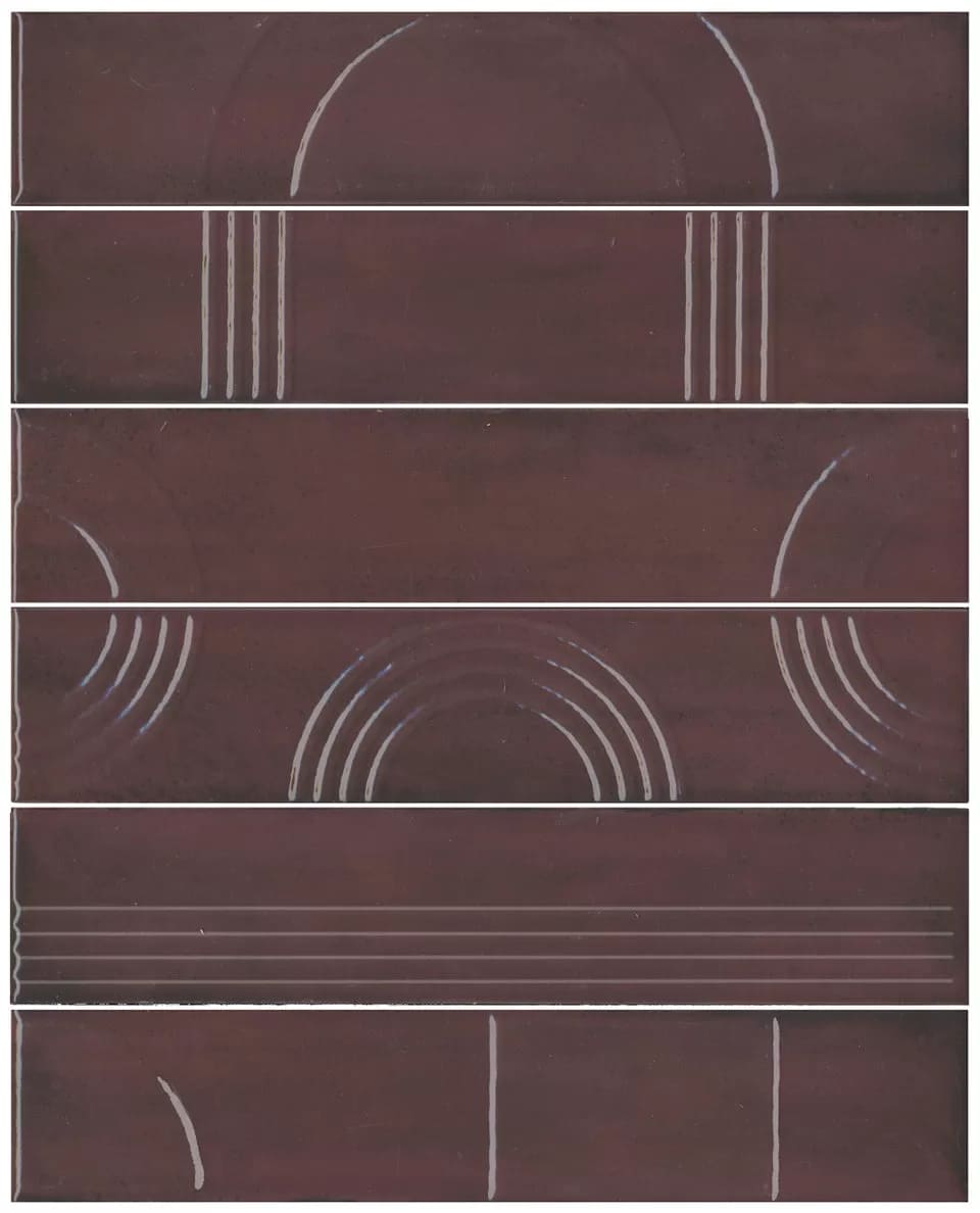 Мажорель бордовый 28,5×36 панно глянцевый (из 6 частей 6х28,5) KMP3STA006RN6X